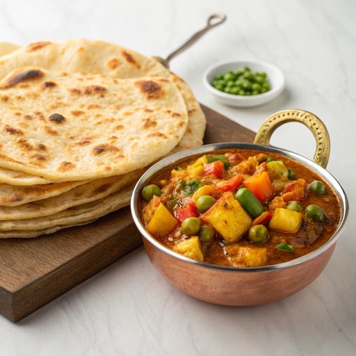 Thursday Lunch - Tawa Roti with Veg Kadai and Watermelon Refresher